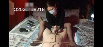 Chinese femdom gloves handjob