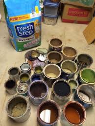 Once you find that the paint is solidified and is not spillable, you can close the paint can lid and dispose of safely. How To Dry Out Old Paint For Disposal Disposing Of Paint Paint Cans Recycle Cans