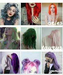 Hair Dye Colors For The Zodiac S Aries Taurus And Gemini Cool Hair Color Hair Dye Colors Dyed Hair