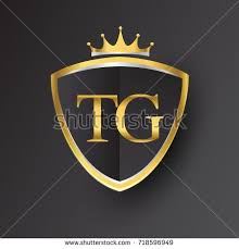Initial Logo Letter Tg With Shield And Crown Icon Golden Color Isolated On Black Background Logotype Desig Initials Logo Letters Initials Logo Logo Design Art