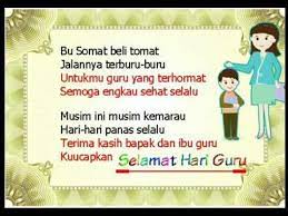 Sehingga para siswapun sayang kepadanya. Selamat Hari Guru Pantun Buat Guruku Tersayang Youtube