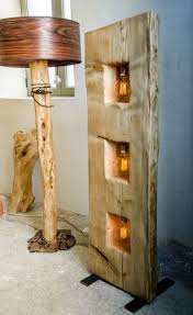 Halbe Fichte Stamm Baum Mit Metallbasis Und Edison Lampen Woodworking Edison Lampe Holzleuchte Deckenlampe Holz