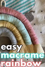 Easy Macrame Rainbow No Sew Video Diy Tutorial Easy Yarn Crafts Rainbow Diy Diy Yarn Crafts