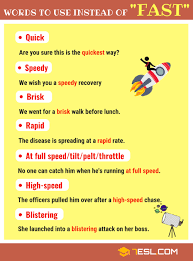Synonym.com is the web's best resource for english synonyms, antonyms, and definitions. Another Word For Fast List Of 50 Synonyms For Fast In English 7esl