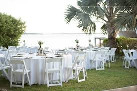 Casual Rustic Waterfront St Pete Wedding Tampa Bay Watch Wedding Reception Chairs Wedding Decor Inspiration Round Outdoor Table