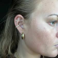 Butterfly With Tear Drop Dangle Piercing, Cartilage Earring, CZ Stud Ear  Piercing, Tragus Piercing, CZ Piercing,helix Earring,conch Piercing