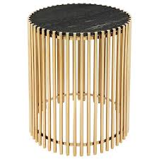 For Sale On 1stdibs Side Table Gold Bars Black With Steel Structure In Gold Finish And With Black Stone Round Top In 2020 Side Table Gold Bar Black Side Table