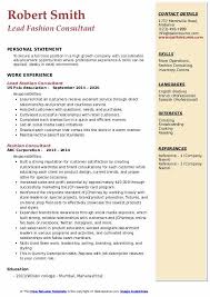 Make fashion consultant cover letters easily. Fashion Consultant Resume Samples Qwikresume