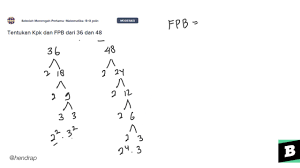 Faktorisasi prima dari 36 = 2² x 3² 48 = 2⁴ x 3 fpb dari 36 dan 48 adalah 2² x 3 = 4 x 3 = 12. Tentukan Kpk Dan Fpb Dari 36 Dan 48 Youtube