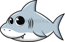 Cute Baby Shark Cartoon Vector Clipart Friendlystock Baby Animal Art Shark Illustration Shark Painting