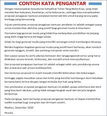 Kata Pengantar Proposal Pengajuan Bantuan Proposal Tuhan Bersyukur
