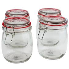 If you are looking for a way to store your things in style but don't have a lot of space, the kilner stackable storage jar set is for you! General Store Cottage Chic 4 Piece 22 Oz Preserving Storage Jar Set With Wire Bail Trigger Closure Overstock 32057402