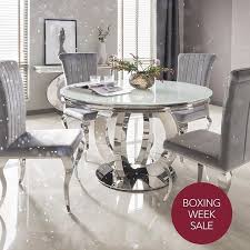 Best Selling Items In Our Boxing Day Sale Like This Incredible Donatella Dining Set Boxi Glass Round Dining Table Round Dining Table Round Dining Table Sets