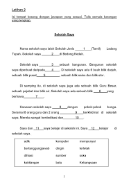 28 Set Latihan Karangan Isi Tempat Kosong Sesuai Untuk Murid Tahap 2 Tahun 4 5 6 Mycikgu Net In 2020 Malay Language Preschool Worksheets Language
