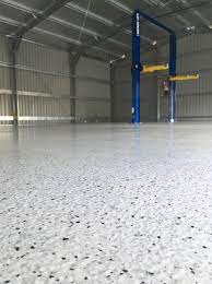 A Large 190 Sqm Narangba Shed Floor Received A Makeover With Our Flake Epoxy Flooring Installation Servicing Sunshine Coas Shed Floor Garage Floor Epoxy Floor