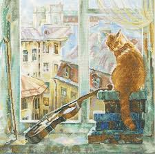 Morning Melody Cross Stitch Cat Cross Stitch Pattern Counted Cross Stitch Kits