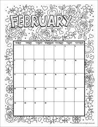 February 2018 Coloring Calendar Page Woo Jr Kids Activities Coloring Calendar Calendar Pages Printable Coloring Pages