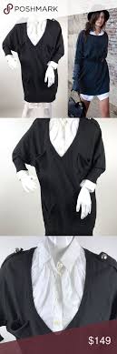 Lanvin En Bleu Size 6 38 Sweater Shirt Dress Lanvin Women S Size 38 Sweater Shirt Dress Dolman Sleeve Shirt Collar Tails Cuffs All Are Sweater Shirt Shirt Dress Sweaters