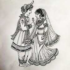 Another Indian Bride And Groom Pattern I Designed Today For Bridal Henna Dulhan Dulhadulhan Bride Brideandgroom Bridalhenna Art Artist Sketch Practice Henna Designs Drawing Wedding Symbols Indian Art Paintings