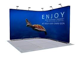 Curved Banner Wall For An Exhibition Tradeshow Booth Corner Booth Trade Show Display