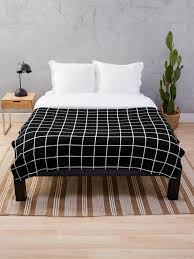 Aesthetic Black And White Grid Comforter Black Grid White Lines Black Aesthetic Throw Blanket By Trajeado14 Blanket Throw Blanket Blanket Designs