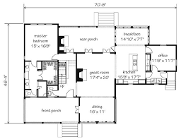 Vintage Lowcountry Alternate Main Level Floor Plan 2 Story Kitchen Office Foyer Fireplaces Country Floor Plans Coastal House Plans Porch House Plans