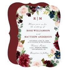 Burgundy Floral Wedding Invitation Weddinginvitation Cards Custom Invitation Card Wedding Invitations Rustic Wedding Invitations Floral Wedding Invitations