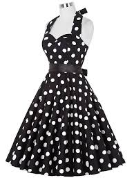 2016 Women S Fashion Bridesmaid Retro 80s Polka Dots Black White Cocktail Dress Retro Dress Polka Dress Rockabilly Dress