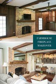 Before And After Transformation From Season 3 Of Home Town Features A Rustic Farmhouse Fireplace Home Remodeling Contractors Paneling Makeover Home Remodeling