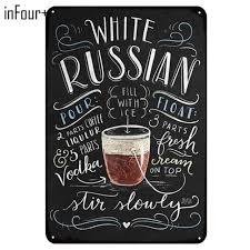 Infour New Cuba Libre Cocktail Metal Signs Home Decor Vintage Tin Signs Pub Home Decorative Plates Metal Sign Wall Plaques Lily And Val White Russian Signs Pub