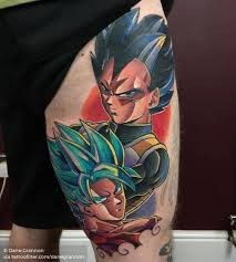 Two friends have perpetuated their friendship with two dragon ball tattoos. Tattoo Tagged With Dragon Ball Z Dragon Ball Characters Comic Cartoon Character Danegrannon Andywalker Anime Fictional Character Son Goku Tv Series Cartoon Thigh Facebook Vegeta Twitter Inked App Com
