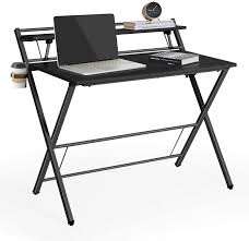 Ideal for use in small spaces to utilize storage and workspaces. Buy Folding Computer Desk 39 Multi Purpose Foldable Study Desk With Shelf Cup Holder And Headphone Hook Gamer Workstation Game Table Black Online In Turkey B085926bt1