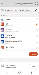 Page verte pliée dans le coin supérieur droit. Microsoft Lens Pentru Android AsistenÈÄ Office