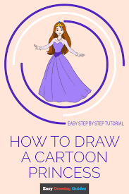 2draw a big bow on the left. How To Draw A Cartoon Princess Easy Drawing Guides