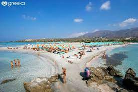 Elafonisi (or elafonissos) is a small islet connected to the rest of crete by a shallow reef that can be crossed when the sea is calm. Chania Elafonisi Beach Photos Map See Do Greeka