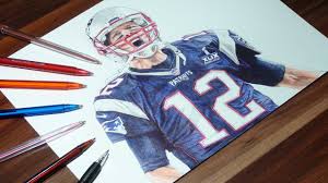Tom brady was left behind because of the speculation as to why michigan was trading brady for drew henson. Tom Brady Pen Drawing Patriots Demoose Art Youtube