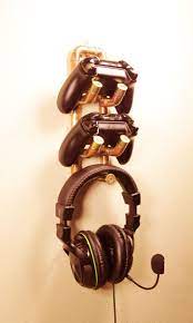 Diy Headphone Wall Mount Diy Headphones Diy Headphone Stand Video Game Room Design