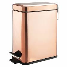 Available in a wide array of stylish colors to match any decor, skinny features a sleek and modern profile and has a. 5 Liter Rectangular Metal Step Trash Can Garbage Bin In Graphite Gray By Mdesign Gold Office Supplies Trash Can Metal Steps