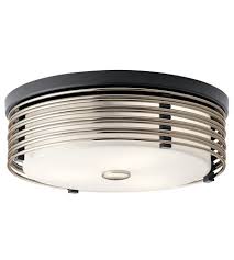 Black finish outdoor flush mount ceiling fixture. Kichler 43293bk Bensimone 2 Light 15 Inch Black Flush Mount Light Ceiling Light