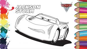 Jackson stormng page photo ideas pages 2blightning 2bmcqueen 2bcrash 2bscene with coloring page. Cars Page Coloring How To Coloring Jackson Storm Youtube
