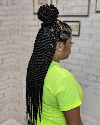 Mohawk hairstyle made of thin and thick braids. Hairstyles For Braids Twist Styles Novocom Top