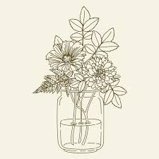 Flowers In A Mason Jar Drawing Ile Ilgili Gorsel Sonucu Flower Art Drawing Hand Drawn Flowers Flower Drawing