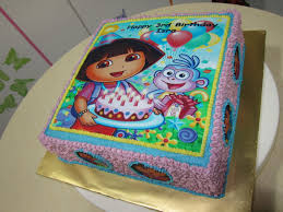 Single Layer Unique Birthday Cake For 1 Year Old Boy Birthday Cake For 1 Year Old Girl Here Is Another Dora Cake That I Had Done This One Is A Rainbow Cake Dora Birthday Cake Birthday Sheet Cakes Dora Cake