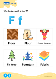 Illustration about cute and colorful alphabet letter f with set of illustrations and words printable sheet. Download F Letter Words Worksheets For Free Vikramlearning Com