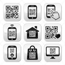 Qr Code On Mobile Or Cell Phone Buttons Set Phone Icon Coding Qr Code