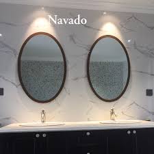 Mẫu gương nhà tắm oval có viền