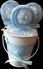 Washcloth Lollipop Pail Diy Baby Shower Gifts Baby Shower Souvenirs Boy Baby Shower Souvenirs