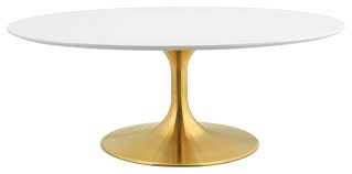 Find furniture & decor you love at hayneedle, where you can buy online while you explore our room designs and curated looks for tips, ideas & inspiration to help you along the way. Oval Coffee Table White Wood Coffee Table Glam Tulip Gold Cocktail Table 42 Midcentury Coffee Tables By Mod Space Furniture Houzz