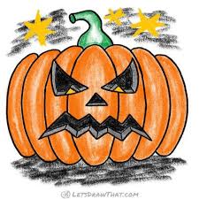 Did you scroll all this way to get facts about pumpkin drawings? Drawing Pumpkin Angry Face For Halloween Completed Coloured In Drawing Let S Draw That Pumpkin Faces Step By Step Drawing Drawings
