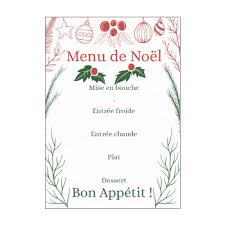 Menu De Noel A Imprimer Gratuit Menu De Noel Traiteur Noel Cartes De Menu